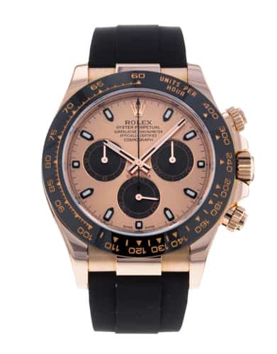 Rolex Daytona 116515 LN Rose Baton Dial Rubber Strap